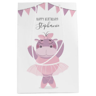 Sacola Para Presentes Média Hippo Ballerina