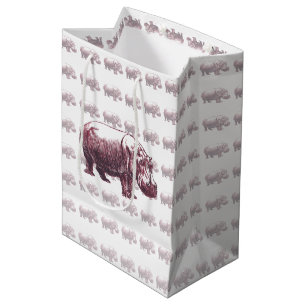 Sacola Para Presentes Média Hippopotamus