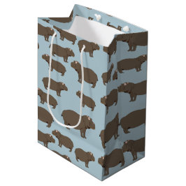 Sacola Para Presentes Média Hippopotamus Hippo Pattern