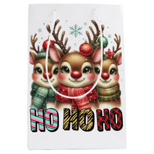 Sacola Para Presentes Média Ho Ho Ho Cartão de Natal