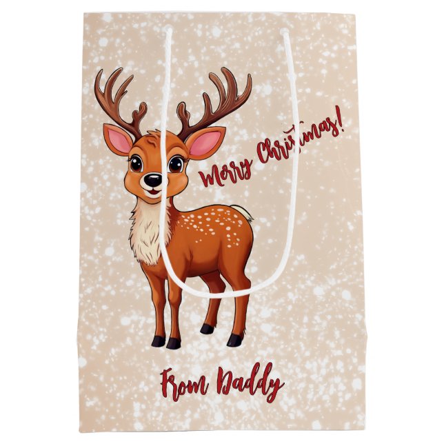 Sacola Para Presentes Média Ho-Ho-Ho! É uma Reindeer (Verso)