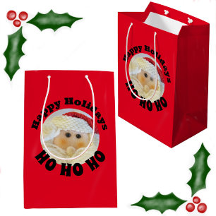 Sacola Para Presentes Média Ho Ho Papai Noel Enfrenta Um Bom Natal Vermelho