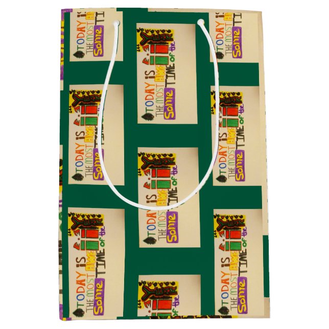 Sacola Para Presentes Média Hoje é a época mais incrível do ano (Frente)