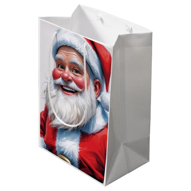 Sacola Para Presentes Média Holiday Blessings Santa Christmas Gift Bags (Verso inclinado)