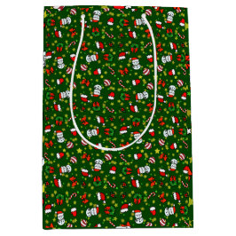 Sacola Para Presentes Média Holiday Snowman