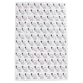 Sacola Para Presentes Média Holiday White Elephant Xmas Gift Exchange Design