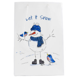 Sacola Para Presentes Média Homem de neve de pernas longas