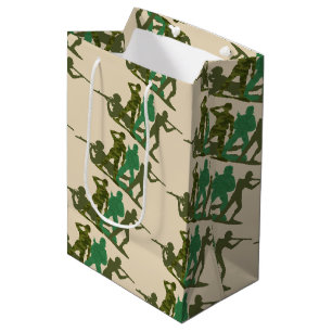 Sacola Para Presentes Média Homens de Ação do Exército Verde