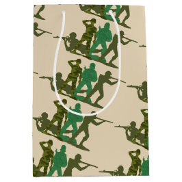 Sacola Para Presentes Média Homens de Ação do Exército Verde