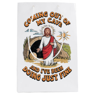 Sacola Para Presentes Média Homens Jesus Saindo da Minha Caverna