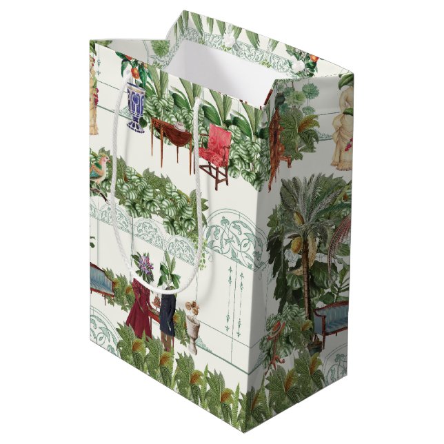 Sacola Para Presentes Média Honeysuckle em Espera | Natural (Verso inclinado)