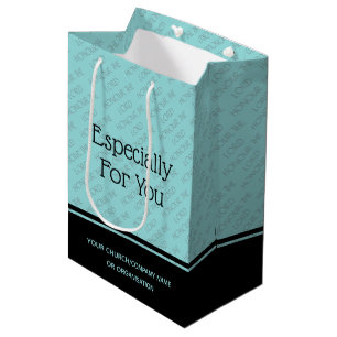 Sacola Para Presentes Média HONRE O SENHOR Igreja Personalizada Negócios Aqua