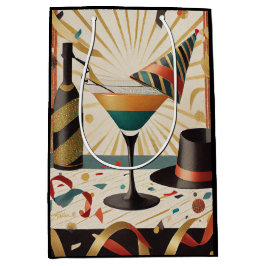 Sacola Para Presentes Média Hora do coquetel do século médio - Véspera de ano 