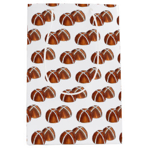 Sacola Para Presentes Média Hot Cross Buns British Comida Baery Bakery