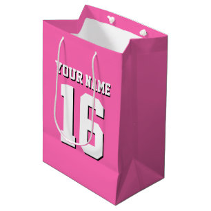 Sacola Para Presentes Média Hot Pink Sporty Team Jersey