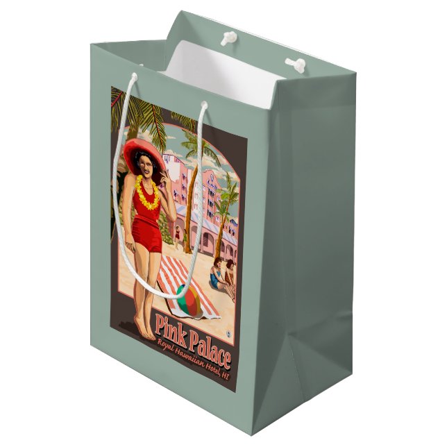 Sacola Para Presentes Média Hotel havaiano real em Havaí (Frente inclinada)