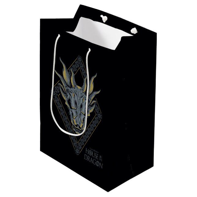 Sacola Para Presentes Média HOUSE OF THE DRAGON | Balerion Skull Diamond Crest (Frente inclinada)