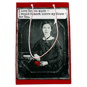 Sacola Para Presentes Média Humor engraçado de Emily Dickinson do poeta do di