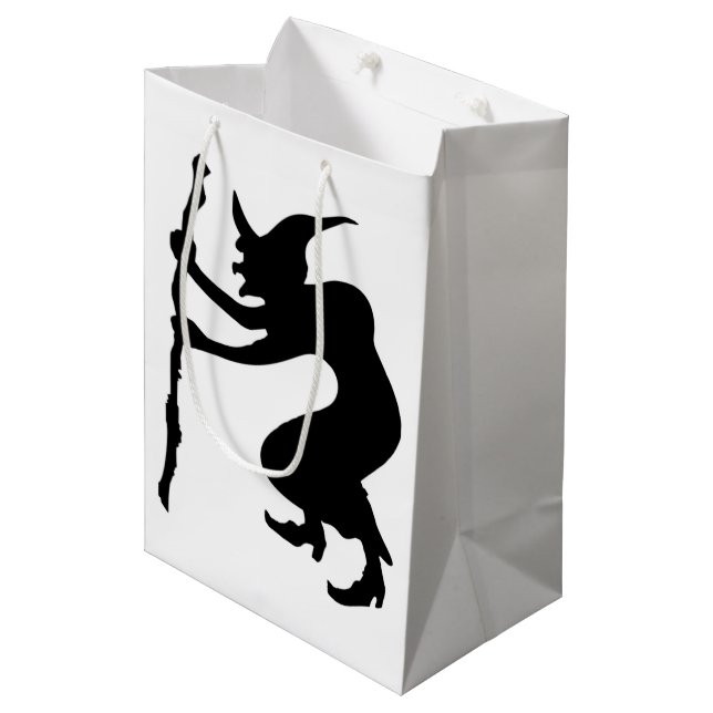 SACOLA PARA PRESENTES MÉDIA HUNCHBACK HALLOWEEN WITCH (Frente inclinada)