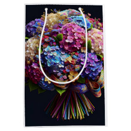 Sacola Para Presentes Média Hydrangea buquê, por Natasha Us