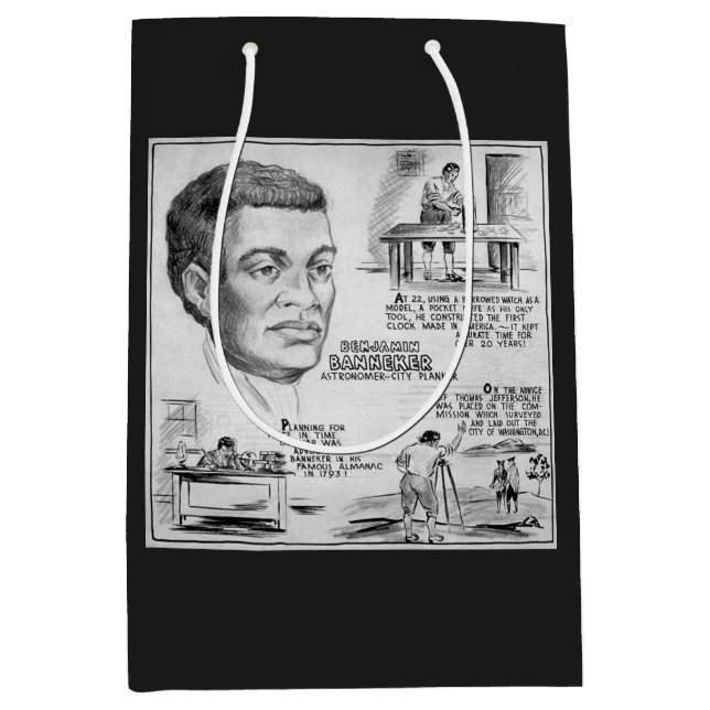 Sacola Para Presentes Média Ícone da História Negra: Benjamin Banneker, Cienti (Frente)