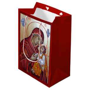 Sacola Para Presentes Média Ícone De Estilo Bizantino Do Santo Mary Teotokos