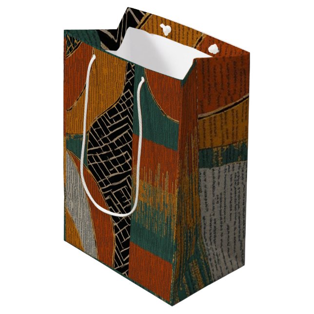 Sacola Para Presentes Média Ilha Caribe Africana de Luxo sofisticada (Frente inclinada)