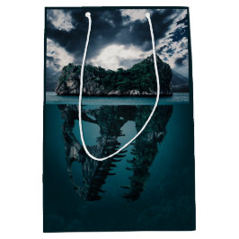 Sacola Para Presentes Média Ilha de Arte abstrato Fantasy