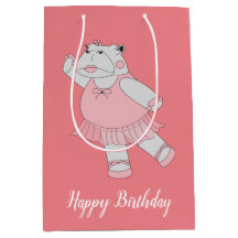 Illusima Ballerina Hippo Peach com texto