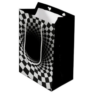 Sacola Para Presentes Média Ilusão Óptica de Aniversário Buraco Negro