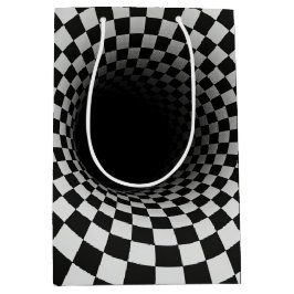 Sacola Para Presentes Média Ilusão Óptica de Aniversário Buraco Negro