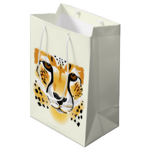 Sacola Para Presentes Média ilustração detalhada da cabeça de chita