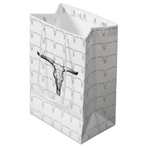 Sacola Para Presentes Média Ilustração do crânio do Aurochs do vintage
