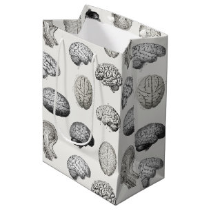 Sacola Para Presentes Média Ilustrações de Anatomia Biológica do Cérebro