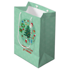 Sacola Para Presentes Média Ilustrações de Natal Feriado