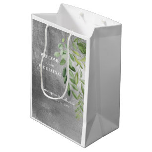 Sacola Para Presentes Média Imagem de Silver Metálica Personalizada Casamento