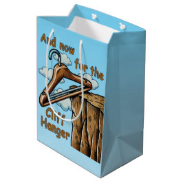 Sacola Para Presentes Média Imagem divertida de Cliff Hanger com Reprodução de