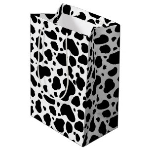 Sacola Para Presentes Média Impressão animal preto e branco do teste padrão