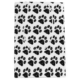 Sacola Para Presentes Média Impressão de Lâmpada Branca Preta