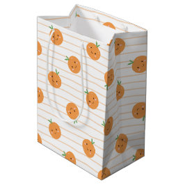 Sacola Para Presentes Média Impressão de Laranjas Cuxas - Saco de Presente