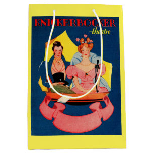 Sacola Para Presentes Média  impressão de playbill do Teatro do Knickerbocker