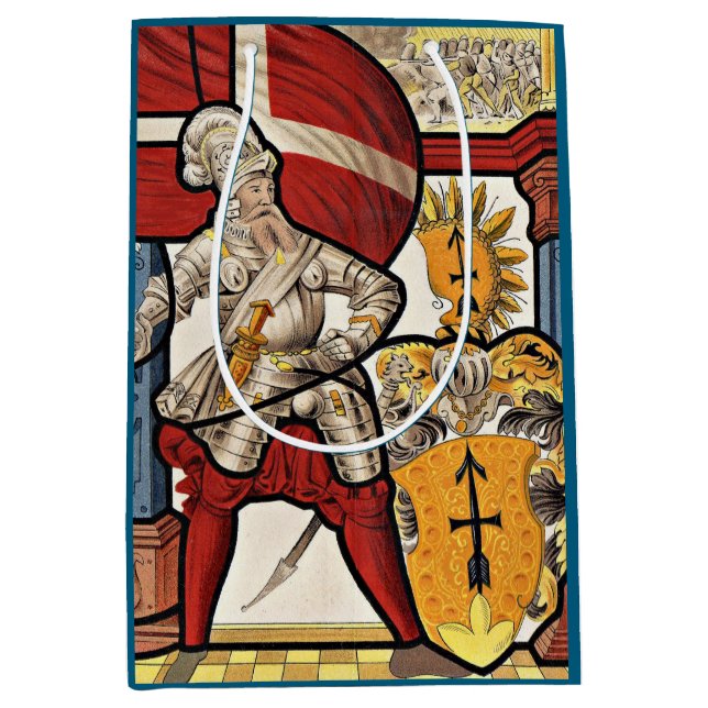 Sacola Para Presentes Média Impressão de soldado suíço de 1600 DC (Frente)