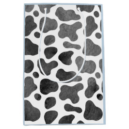 Sacola Para Presentes Média Impressão de Vaca de Aquarela