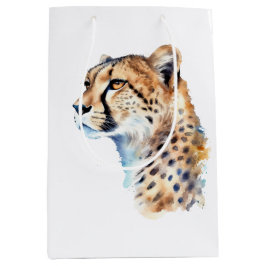 Sacola Para Presentes Média Impressão em animais Cheetah