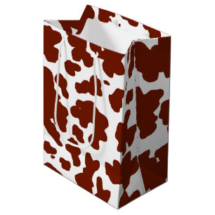 Sacola Para Presentes Média Impressão em animais de textura castanha moderna d