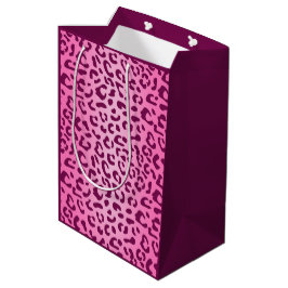 Sacola Para Presentes Média Impressão Leopardo Rosa-na moda