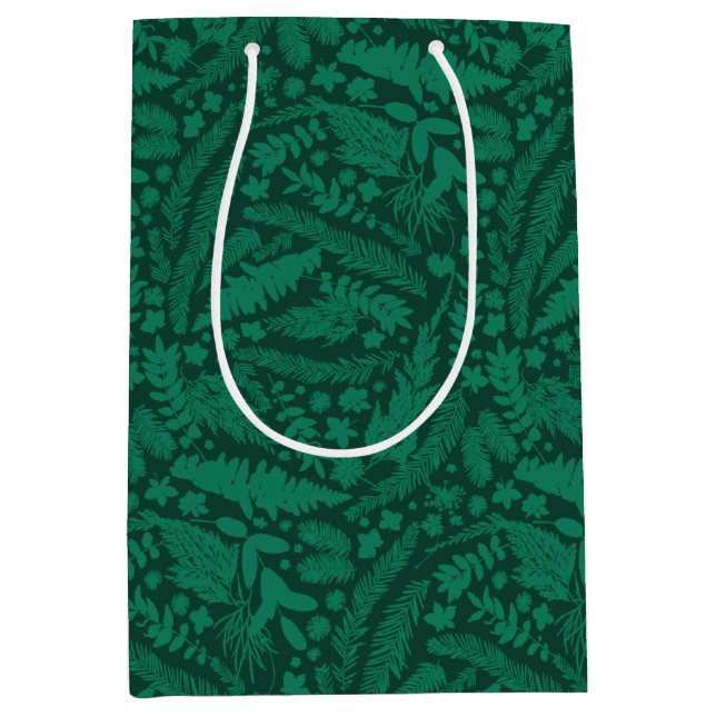 Sacola Para Presentes Média Impressões Botânicas (Frente)