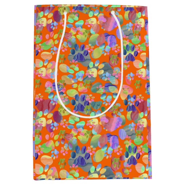 Sacola Para Presentes Média Impressões Digitais Em Todo Lugar (Frente)