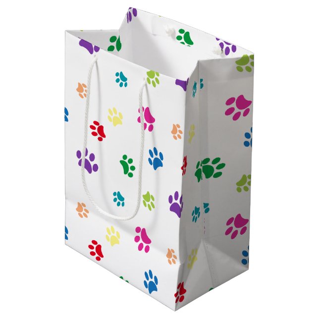 Sacola Para Presentes Média Impressões pintadas pelo arco-íris (Frente inclinada)