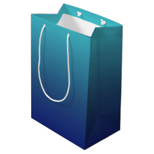 Sacola Para Presentes Média Inclinação azul do ombre
